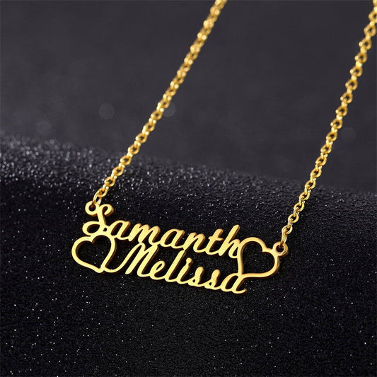 Gold Plated Love Heart Name Necklace