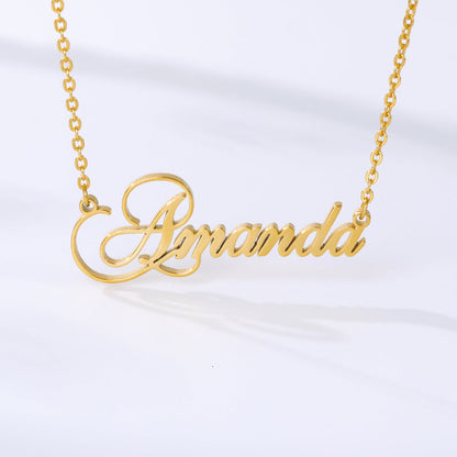 Gold Plated Stylish Name Necklace