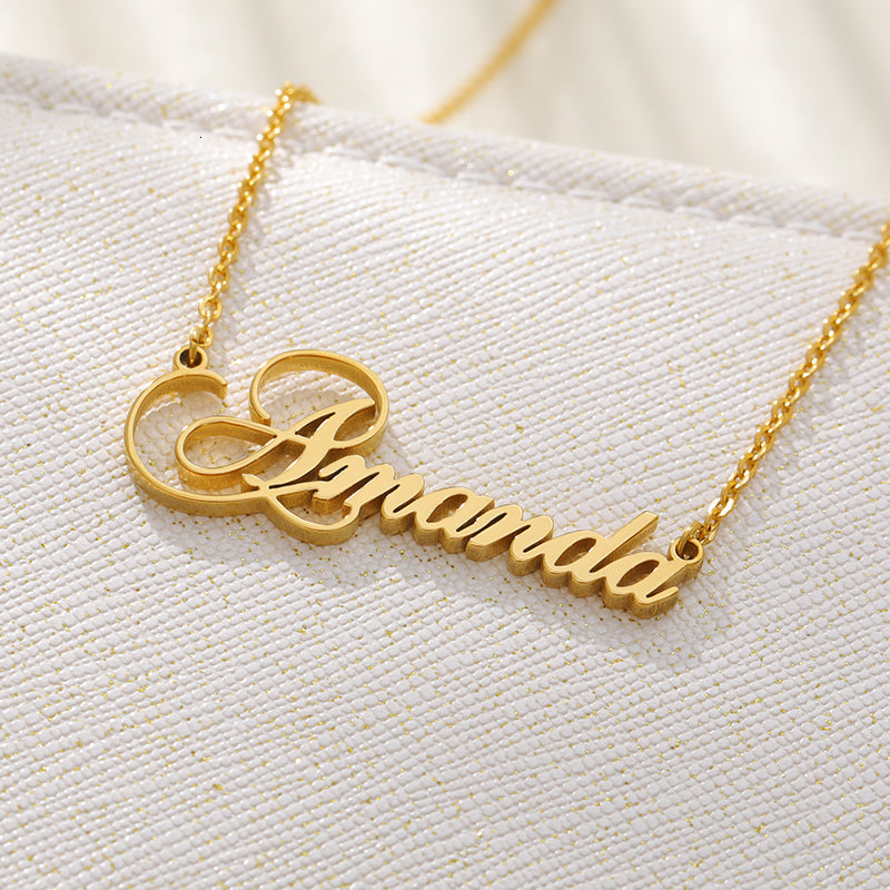 Gold Plated Stylish Name Necklace